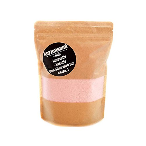 CRISTALICA 400 g Kerzensand Wachsgranulat Bastelbedarf Kerze inkl. Docht Rosa von CRISTALICA