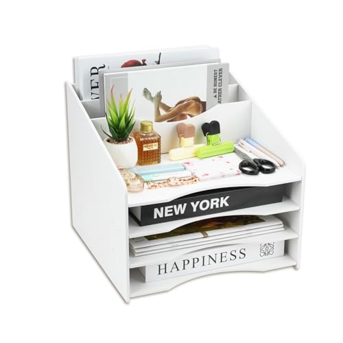 5-Etagen Briefablage Papier Organizer, Büro Schreibtisch Aufgeräumt Schreibwaren-Organisator Ablagefach, Schreibtisch Ablage Organizer Ablageboxen, A4 Papier Datei Dokumentenablage für Heimbüro Schule von CRITIVE-SHOP