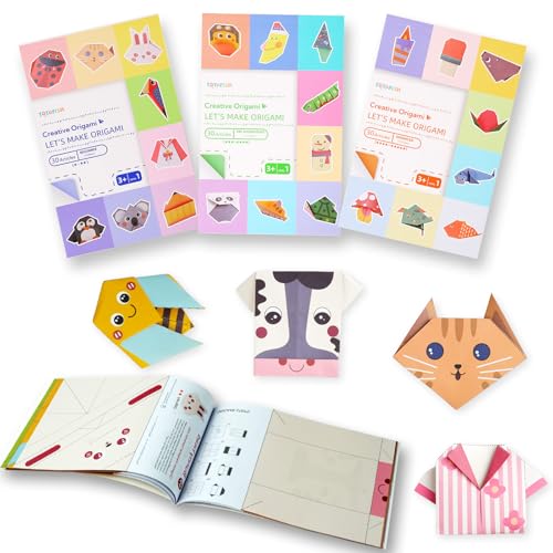 Origami Papier Kit für Kinder im Alter von 8-12 Jahren, 96 Blatt bunte Origami-Anleitungsbücher mit 90 Mustern, DIY-Kunsthandwerk und Gedächtnistraining für Origami Geschenk Mädchen Jungen Origami Papier Kit für Kinder im Alter von 8-12 Jahren, 96 Blatt bunte Origami-Anleitungsbücher mit 90 Mustern, DIY-Kunsthandwerk und Gedächtnistraining für Origami Geschenk Mädchen Jungen von CRITIVE-SHOP