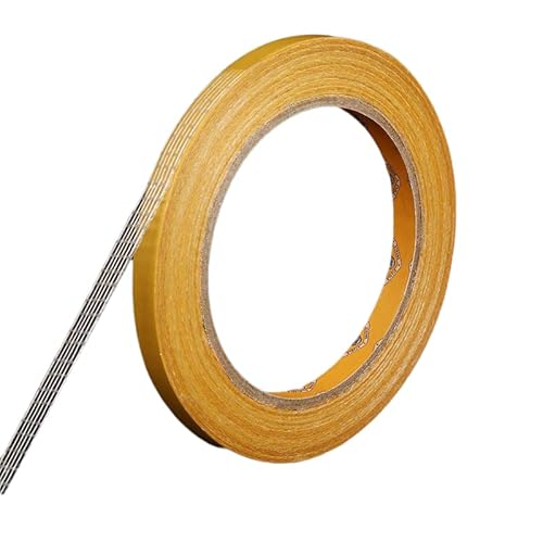 1 Rolle Doppelseitiges Klebeband, Strapazierfähig, 8mm×20M Zweiseitiges Dünnes Selbstklebendes Klebeband, Hohe Klebkraft, mit Glasfasergewebe von CRIVOX