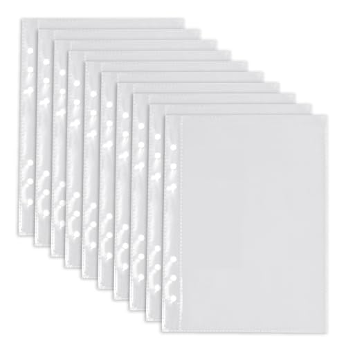 CRLLDPM 10 Stück Binder Taschen, PVC 6-Loch Ordner, A5 Wasserdicht Kunststoff Bindertaschen, PP-Kunststoff Prospekthüllen, Polypropylene Punched Pockets, Für Schutz von Papier, Dokumenten CRLLDPM 10 Stück Binder Taschen, PVC 6-Loch Ordner, A5 Wasserdicht Kunststoff Bindertaschen, PP-Kunststoff Prospekthüllen, Polypropylene Punched Pockets, Für Schutz von Papier, Dokumenten von CRLLDPM