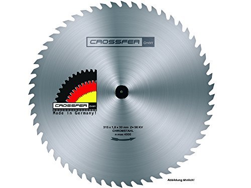 GESCHRÄNKT Hartmetall Kreissägeblatt | Schneidet Massivholz, Brennholz, Hartholz | Sägeblatt für Tisch- und Handkreissägen | CROSSFER (Ø315 x 30 (Z56)) von CROSSFER GmbH