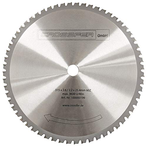 HM Kreissägeblatt 315 x 25,4 mm 60Z Universal für Metall und Kunststoff, hartmetallbestücktes Sägeblatt für viele unterschiedliche Anwendungen HM Kreissägeblatt 315 x 25,4 mm 60Z Universal für Metall und Kunststoff, hartmetallbestücktes Sägeblatt für viele unterschiedliche Anwendungen von CROSSFER GmbH