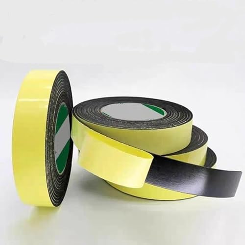 1 Rolle stark haftendes schwarzes EVA-Schaum-Schwammgummi-Streifenband – wasserdichtes einseitiges Klebeband for Abdichten von Türen/Fenstern(10m X 30mm X 1mm) von CROWEL