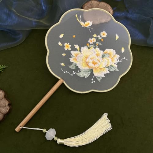 Ancient Style Fan Suzhou Doppelseitige Stickerei Gruppe Fan Dance Spezieller chinesischer Stil Hanfu Qipao Klassischer runder Fächer Sommerfächer von CRRHSADEP