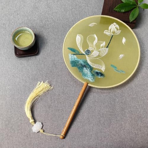 CRRHSADEP Alter Stil Fan Suzhou doppelseitige Stickerei Gruppe Fan Tanz spezielle chinesische Stil Hanfu qipao klassische runde Fan Sommer Fan von CRRHSADEP