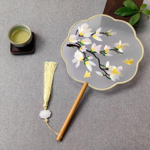 CRRHSADEP Alter Stil Fan Suzhou doppelseitige Stickerei Gruppe Fan Tanz spezielle chinesische Stil Hanfu qipao klassische runde Fan Sommer Fan von CRRHSADEP
