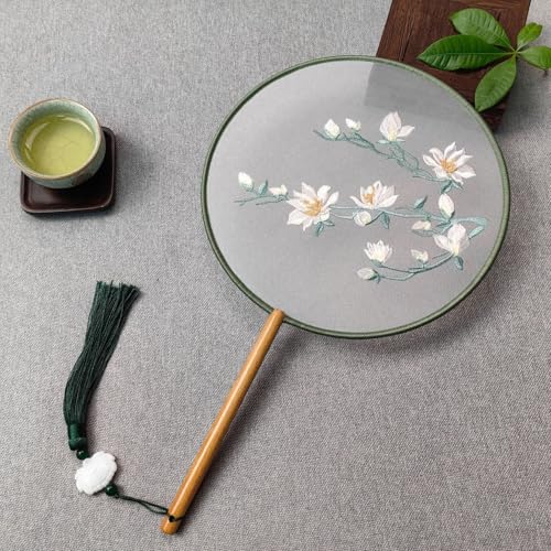 CRRHSADEP Alter Stil Fan Suzhou doppelseitige Stickerei Gruppe Fan Tanz spezielle chinesische Stil Hanfu qipao klassische runde Fan Sommer Fan von CRRHSADEP