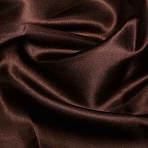 CRS Fur Fabrics 5056653803951 Seidiger Braut-Satin-Stoff, Braun, 1 m, 100 cm x 150 cm, Polyester, 1Mtr 100cm x 150cm von CRS Fur Fabrics