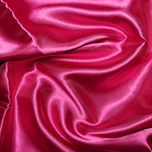 CRS Fur Fabrics 5056653803968 Seidiger Braut-Satin-Stoff, Kirschrot, 1 m, 100 cm x 150 cm, Polyester, 1Mtr 100cm x 150cm von CRS Fur Fabrics