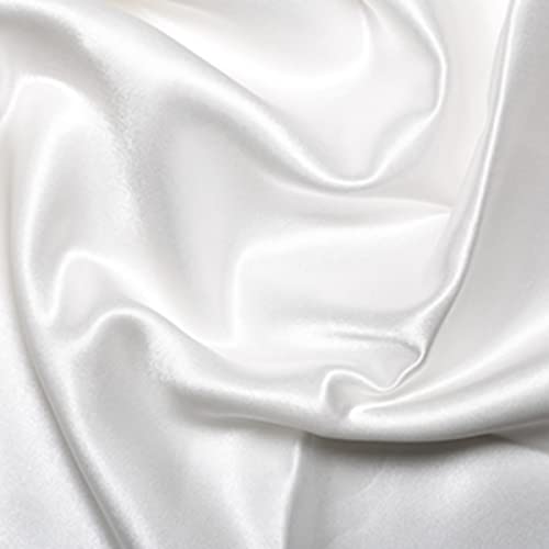 CRS Fur Fabrics 5056653803982 Seidiger Braut-Satin-Stoff, elfenbeinfarben, 1 m, 100 cm x 150 cm, Polyester, 1Mtr 100cm x 150cm von CRS Fur Fabrics