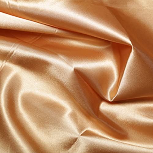 CRS Fur Fabrics 5056653803999 Seidiger Braut-Satin-Stoff, goldfarben, 1 m, 100 cm x 150 cm, Polyester, gold, 1Mtr 100cm x 150cm von CRS Fur Fabrics