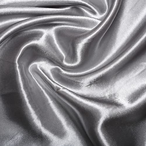 CRS Fur Fabrics 5056653804026 Seidiger Braut-Satin-Stoff, silberfarben, 1 m, 100 cm x 150 cm, Polyester, silber, 1Mtr 100cm x 150cm von CRS Fur Fabrics