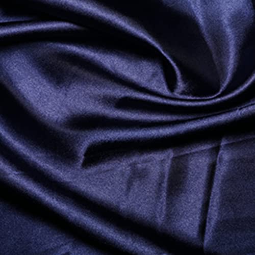 CRS Fur Fabrics 5056653804095 Seidiger Braut-Satin-Stoff, Marineblau, 1 m, 100 cm x 150 cm, Polyester, navy, 1Mtr 100cm x 150cm von CRS Fur Fabrics
