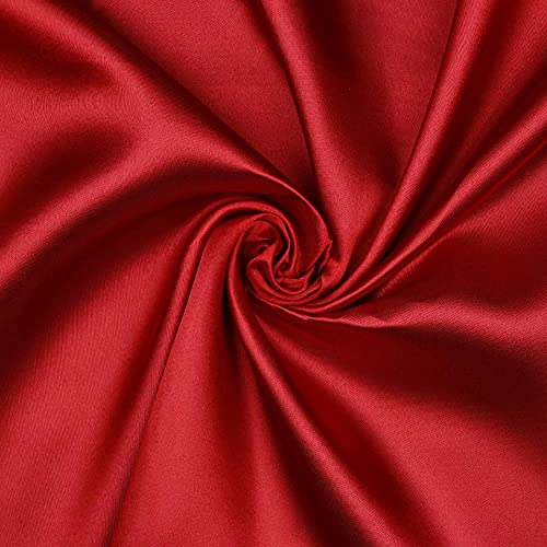 CRS Fur Fabrics 5056653816975 Satin-Stoff, Polyester, flüssig, Rot, 1 m – 145 cm x 100 cm, 1Mtr-145cm x 100cm von CRS Fur Fabrics
