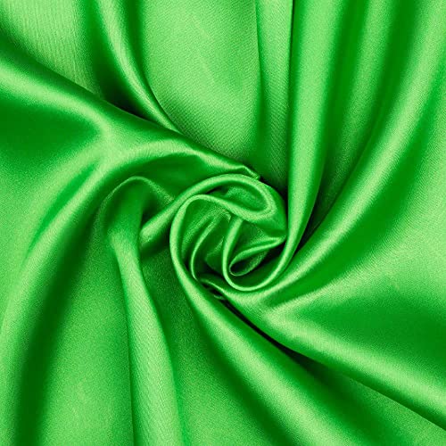 CRS Fur Fabrics 5056653818023 Polyester-Flüssig-Satin-Stoff, grün, 1 m – 145 cm x 100 cm, 1Mtr-145cm x 100cm von CRS Fur Fabrics