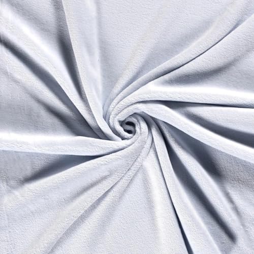 CRS Fur Fabrics N5358-002-1MTR Doppelseitiger Fleece-Stoff, Korallenmuster, Babyblau, 1 m, Polyester, blau, 1Mtr 150cm x 100cm von CRS Fur Fabrics