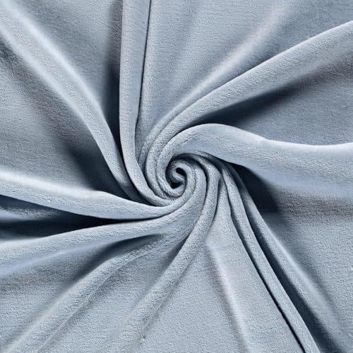 CRS Fur Fabrics N5358-003-1MTR Doppelseitiger Fleece-Stoff, Korallenfarben, 1 m, staubiges Blau, Polyester, 1Mtr 150cm x 100cm von CRS Fur Fabrics