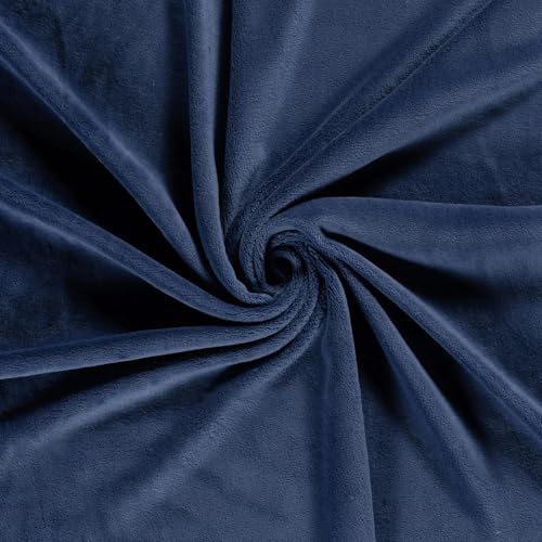 CRS Fur Fabrics N5358-007-1MTR Doppelseitiger Fleece-Stoff, Korallenfarben, Indigoblau, 1 m, Polyester, blau, 1Mtr 150cm x 100cm von CRS Fur Fabrics