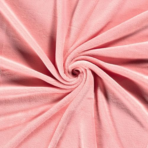 CRS Fur Fabrics N5358-013-1MTR Doppelseitiger Fleece-Stoff, Korallenrosa, 1 m, Polyester, rose, 1Mtr 150cm x 100cm von CRS Fur Fabrics