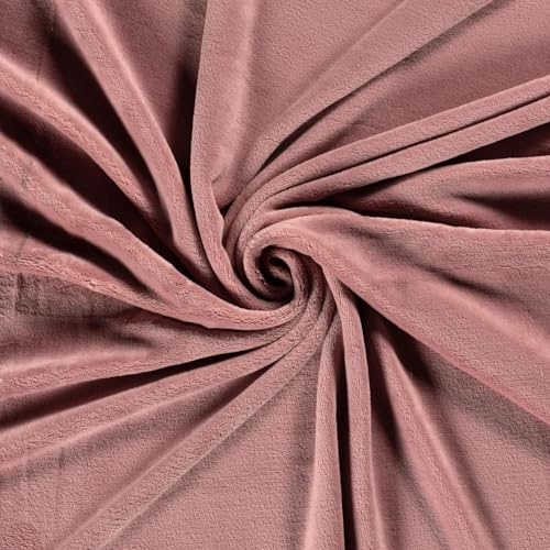 CRS Fur Fabrics N5358-014-1MTR Doppelseitiger Fleece-Stoff, Korallenfarben, 1 m, Polyester, rose, 1Mtr 150cm x 100cm von CRS Fur Fabrics