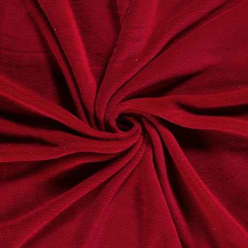 CRS Fur Fabrics N5358-015-1MTR Doppelseitiger Fleece-Stoff, Korallenrot, 1 m, Polyester, rot, 1Mtr 150cm x 100cm von CRS Fur Fabrics