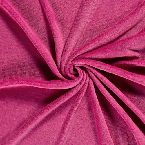 CRS Fur Fabrics N5358-017-1MTR Doppelseitiger Fleece-Stoff, Korallenrot, 1 m, Polyester, rose, 1Mtr 150cm x 100cm von CRS Fur Fabrics
