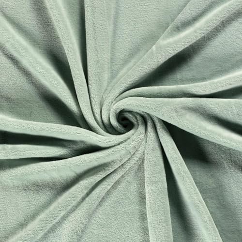 CRS Fur Fabrics N5358-021-1MTR Doppelseitiger Fleece-Stoff, Korallenmuster, Mintgrün, 1 m, Polyester, grün, 1Mtr 150cm x 100cm von CRS Fur Fabrics