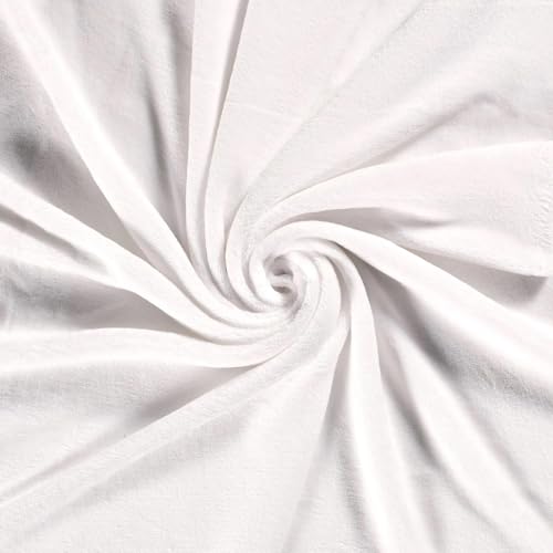CRS Fur Fabrics N5358-050-1MTR Doppelseitiger Fleece-Stoff, Korallenmuster, Hellweiß, 1 m, Polyester, weiß, 1Mtr 150cm x 100cm von CRS Fur Fabrics