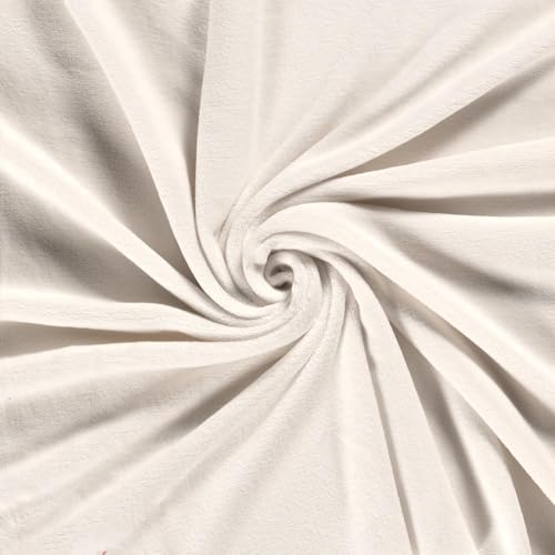 CRS Fur Fabrics N5358-051-1MTR Doppelseitiger Fleece-Stoff, Korallenmuster, cremefarben, 1 m, Polyester, beige, 1Mtr 150cm x 100cm von CRS Fur Fabrics
