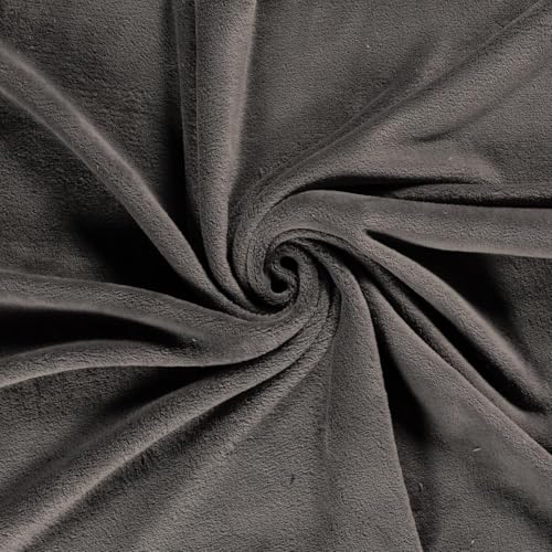 CRS Fur Fabrics N5358-054-1MTR Doppelseitiger Fleece-Stoff, Korallenmuster, Taupe Grau, 1 m, Polyester, 1Mtr 150cm x 100cm von CRS Fur Fabrics