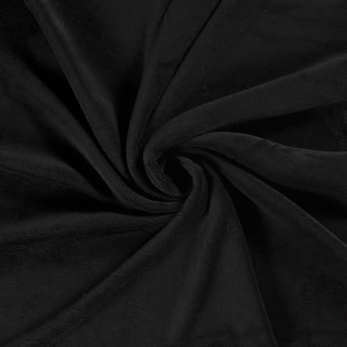 CRS Fur Fabrics N5358-069-1MTR Doppelseitiger Fleece-Stoff, Korallenmuster, Schwarz, 1 m, Polyester, 1Mtr 150cm x 100cm von CRS Fur Fabrics