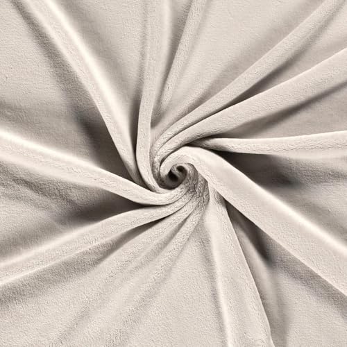CRS Fur Fabrics N5358-070-1MTR Doppelseitiger Fleece-Stoff, Korallenmuster, Hellgrau, 1 m, Polyester, grau, 1Mtr 150cm x 100cm von CRS Fur Fabrics