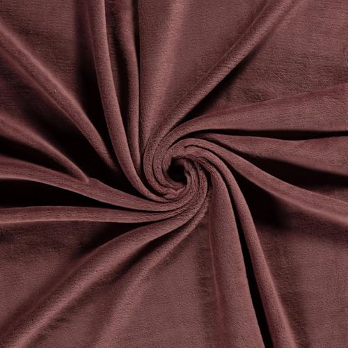 CRS Fur Fabrics N5358-113-1MTR Doppelseitiger Fleece-Stoff, Korallenmuster, Altrosa, 1 m, Polyester, rot, 1Mtr 150cm x 100cm von CRS Fur Fabrics