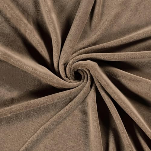 CRS Fur Fabrics N5358-153-1MTR Doppelseitiger Fleece-Stoff, Korallenfarben, 1 m, Kamelfarben, Polyester, braun, 1Mtr 150cm x 100cm von CRS Fur Fabrics