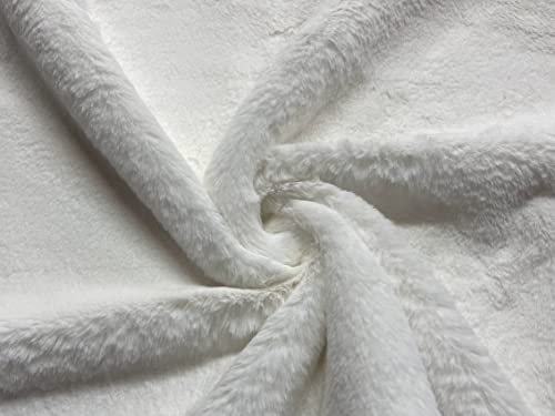 CRS Fur Fabrics Super Luxus Kunstfell Stoff Material - Plüsch Super Weich Hellweiß - Plüsch superweich strahlend weißen, 1Mtr - 150cm x 100cm von CRS Fur Fabrics