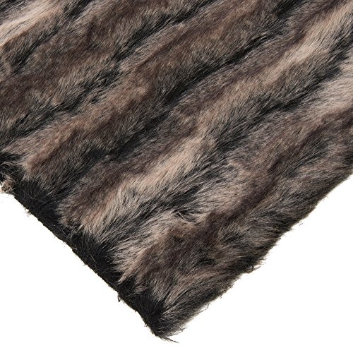 CRS Fur Fabrics Super Luxus Kunstfell Stoff Stoff - Schwarzer Wolf - Schwarz, 1Mtr - 150cm x 100cm von CRS Fur Fabrics