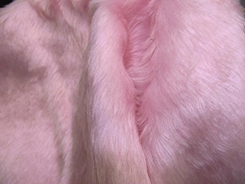 Einfarbig Spass Fellimitat Gewebematerial Hellrosa Blüten - Rosa, 1Mtr - 150cmx100cm von CRS Fur Fabrics
