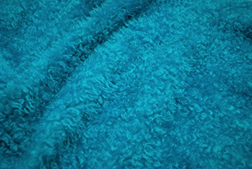 Lockig Teddy Kunstfell Stoff Blau - Neptun Blau, 1Mtr - 150cm x 100cm von CRS Fur Fabrics