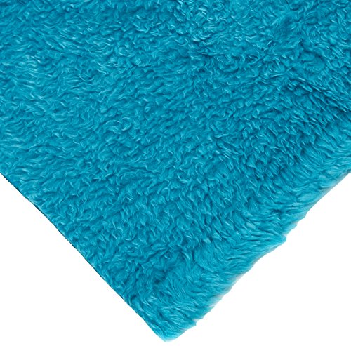 Lockig Teddy Kunstfell Stoff Blau - Neptun Blau, 1Mtr - 150cm x 100cm von CRS Fur Fabrics