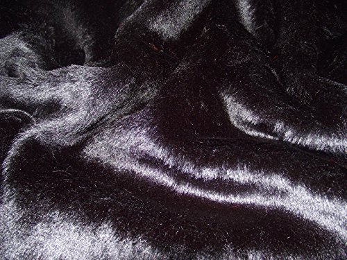 Kurzer Plüsch Care Bear Kunstfell Stoff Schwarz - Schwarz, 1Mtr - 150cm x 100cm von CRS Fur Fabrics