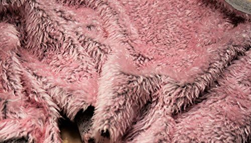 Lockig Teddy Kunstfell Stoff Blüte Rosa - Rosa, 1Mtr - 150cm x 100cm von CRS Fur Fabrics