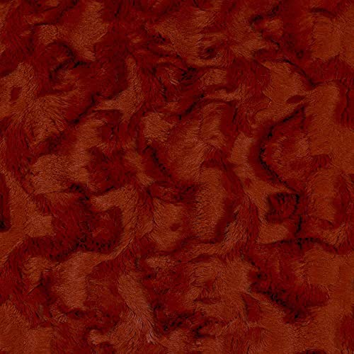 Luxuriöser, kurzer Plüschstoff, Kunstfell, gewellt, Terrakotta, 1,2 m, 150 cm x 50 cm von CRS Fur Fabrics