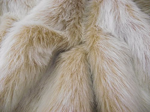 Luxuriöses Kunstfell Stoff Antelope Fuchs - Beige, 1Mtr - 150cm x 100cm von CRS Fur Fabrics