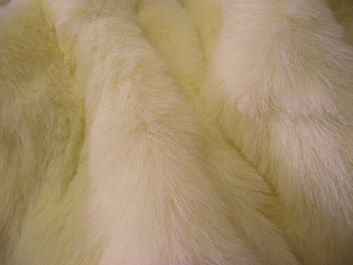 Luxuriöses Kunstfell Stoff Creme Magnolie - Magnolie creme weiß, 1Mtr - 150cm x 100cm von CRS Fur Fabrics