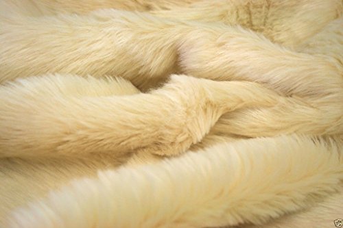 Luxus stoff Kunstfell Material Creme - 1Mtr - 150cmx100cm von CRS Fur Fabrics