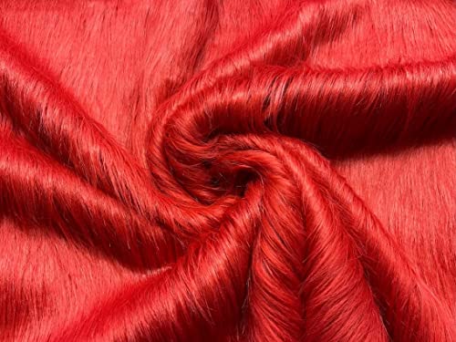 Super Luxus Kunstfell Stoff Material Extra Lang Rot Haze - Rot, 1Mtr - 150cm x 100cm von CRS Fur Fabrics