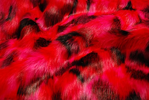 SUPER LUXUS Kunstfell Stoff Material - Langhaarige Rosa Schwarz Mix - langhaarige Rosa Schwarz Mix, 1Mtr - 150cm x 100cm von CRS Fur Fabrics