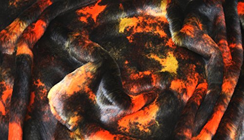 Super Luxus Kunstfell Stoff Material Orange Fantasy - Orange, 1Mtr - 150cm x 100cm von CRS Fur Fabrics