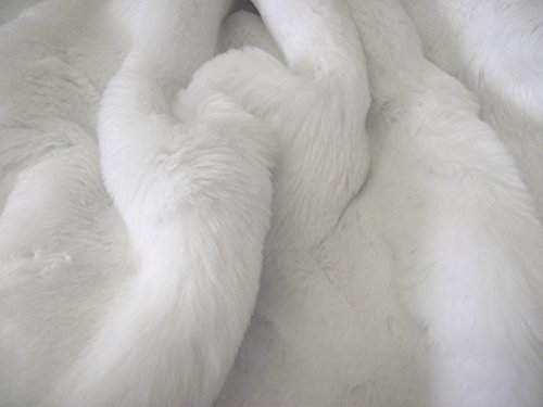 CRS Fur Fabrics 8800220900386 Super luxuriöser Kunstfell-Stoff, Acryl, Superweiches, helles Weiß, 1Mtr - 150cm x 100cm von CRS Fur Fabrics